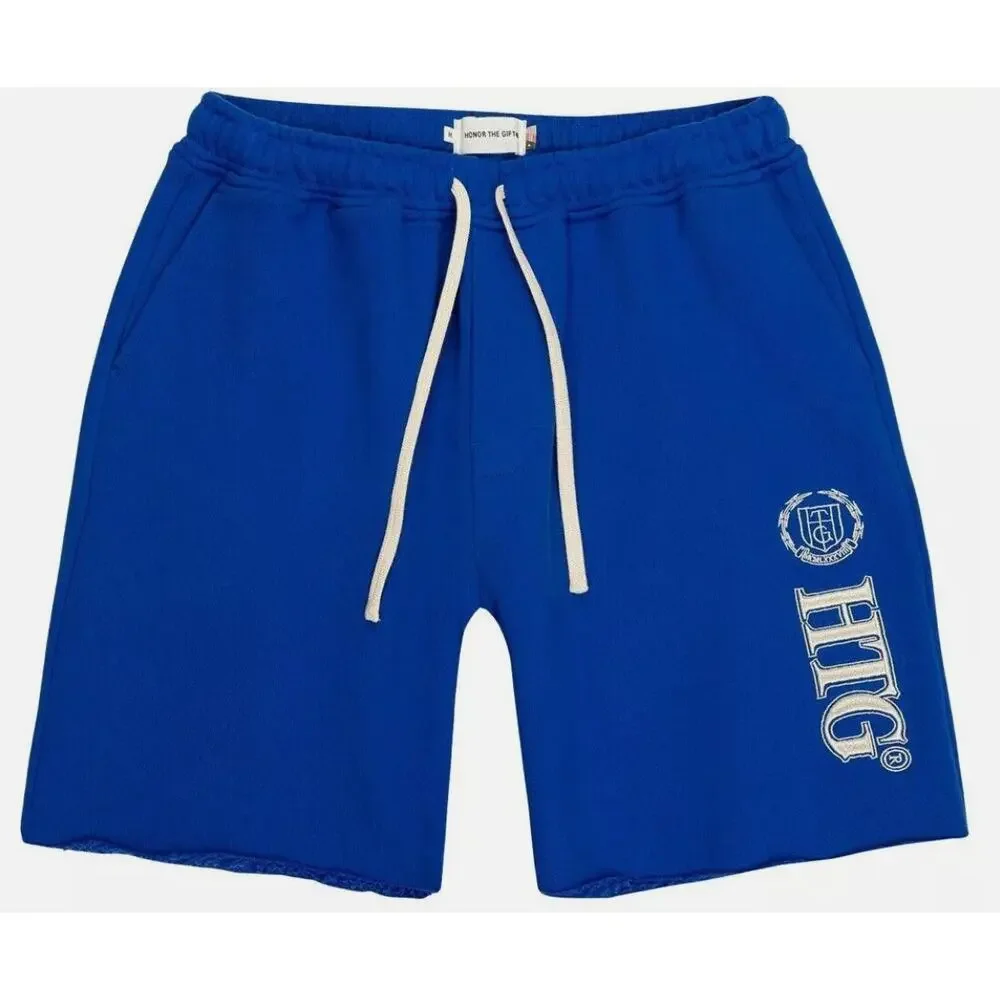 Honor The Gift Men's Studio Embroidered French Terry Sweatshorts, Blue, Medium